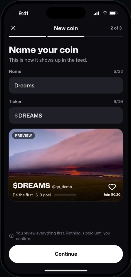Naming a new coin and its ticker